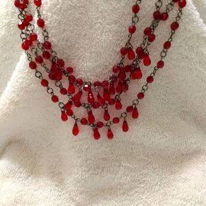 Red Teardrop Necklace